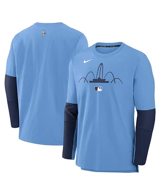 Nike Men's Light Blue Kansas City Royals Authentic Collection Connect Lightweight Player Tri-Blend Performance Long Sleeve T-Shirt