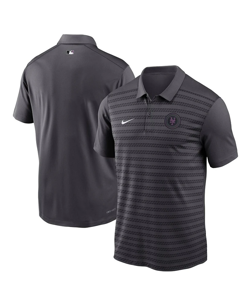 Nike Men's Anthracite New York Mets Authentic Collection City Connect Victory Performance Polo Shirt