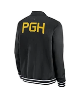 Nike Men's Black Pittsburgh Pirates Authentic Collection City Connect Full-Zip Bomber Jacket