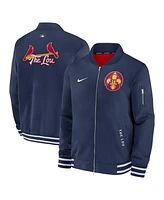 Nike Men's Navy St. Louis Cardinals Authentic Collection City Connect Full-Zip Bomber Jacket