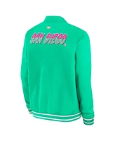 Nike Men's Green San Diego Padres Authentic Collection City Connect Full-Zip Bomber Jacket