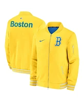 Nike Men's Gold Boston Red Sox Authentic Collection City Connect Full-Zip Bomber Jacket
