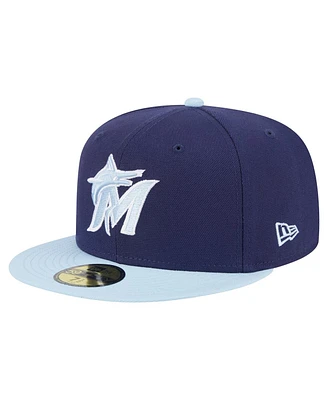 New Era Men's Navy/Light Blue Miami Marlins Color Pack 2-Tone 59FIFTY Fitted Hat