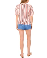 Vince Camuto Women's Puff-Sleeve V-Neck Top