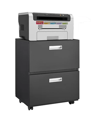 Office furniture Copier Cabinet black 2 door steel copier stand mobile pedestal file Printer Stand