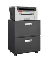 Office furniture Copier Cabinet black 2 door steel copier stand mobile pedestal file Printer Stand
