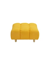 90 inches long, Teddy Sofa Fabric, with spacious and comfortable seats, for Apartment Office Living Room -Yellow