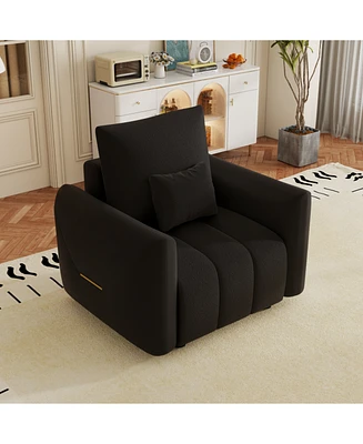 Modern Teddy Fabric Sofa with Pillow