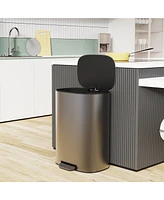 13 Gallon 50L Kitchen Foot Pedal Operated Soft Close Trash Can - Stainless Steel Ellipse Bustbin