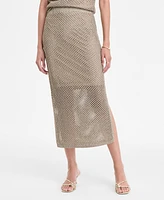 I.n.c. International Concepts Women's Metallic-Knit Skirt, Exclusively at Macy's