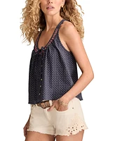 Lucky Brand Women's Cotton Embroidered Swing Tank Top