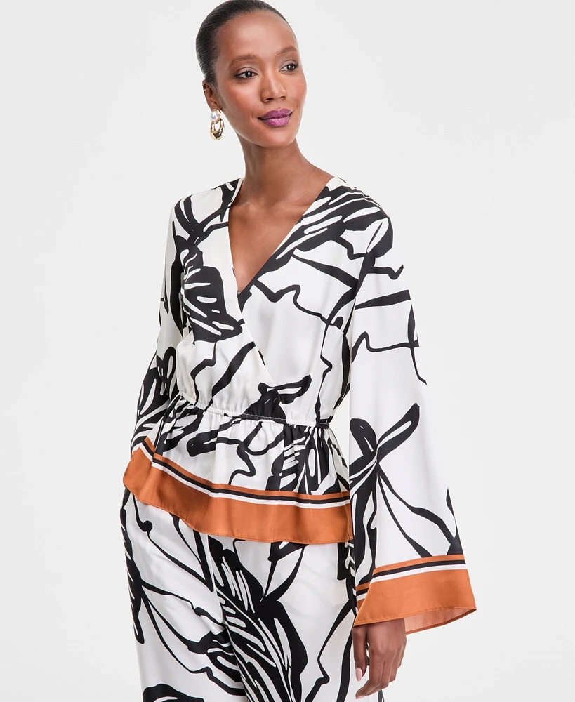 I.n.c. International Concepts Women's Printed Peplum Top, Exclusively at Macy's