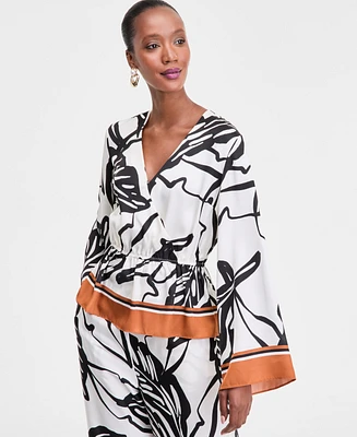 I.n.c. International Concepts Women's Printed Peplum Top, Exclusively at Macy's