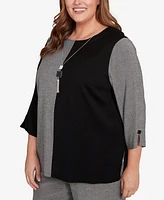 Alfred Dunner Plus Center Sliced Top