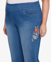 Alfred Dunner Plus Embroidered Denim Jeans