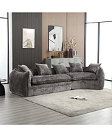 Modular Sectional Sofa, U-Shaped Couch with Sofa for five & Pillows, Modern Minimalist chenille Fabric Large Comfy Cloud Sofas, Living Room Furniture
