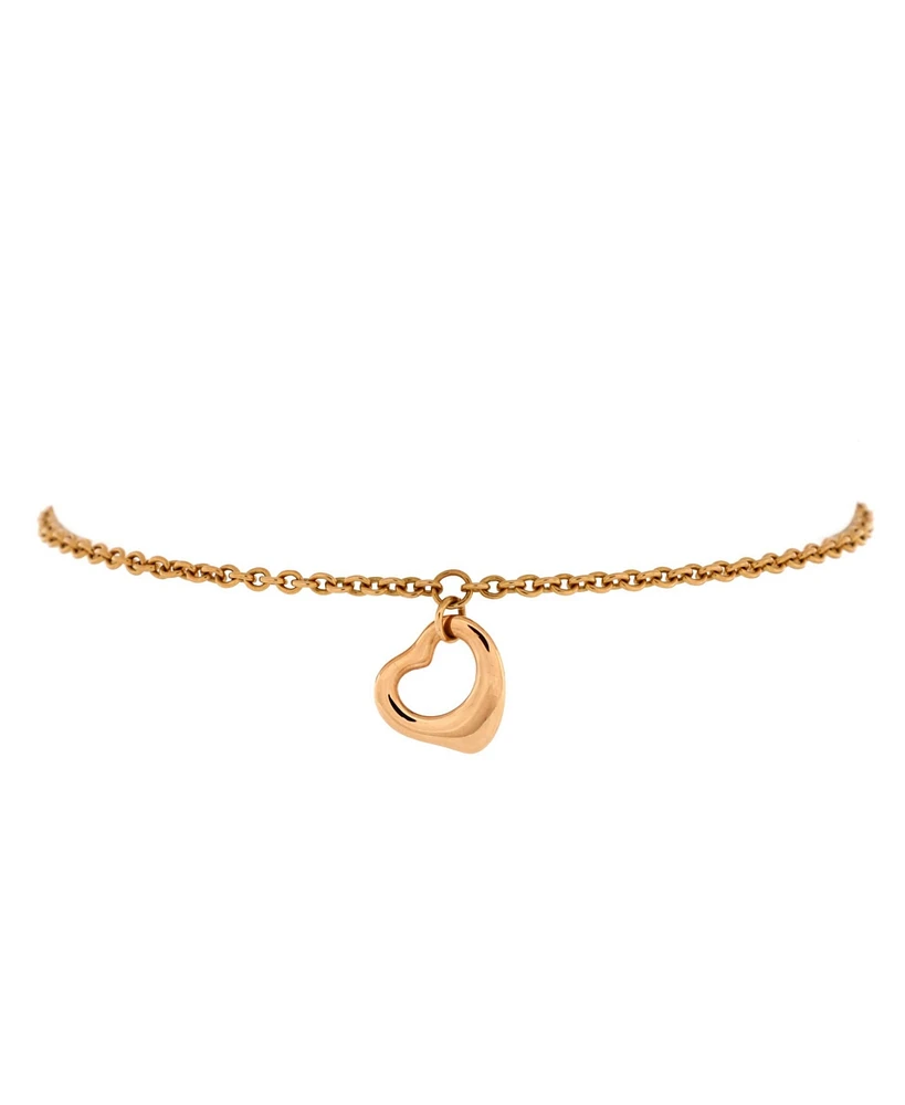 Pre-Owned Tiffany & Co. Elsa Peretti Open Heart Charm Bracelet 18K Rose Gold