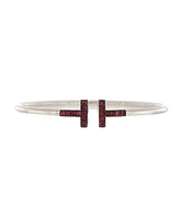 Pre-Owned Tiffany & Co. T Wire Bracelet 18K White Gold with Rubies