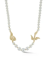 Rachel Zoe Gold Plated Pearl Birds Necklace