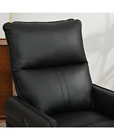 Black Manual Rocking Recliner Chair,360Swivel Nursery Rocking Chair, Glider Chair, Modern Small Rocking Swivel Recliner Chair for Bedroom, Living Room