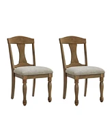 Mid-Century Modern Upholstered Dining Chairs (Set of 2) for Kitchen, Living Room