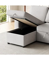2-in-1 Sleeper Sofa with Storage & Charging Port (85.8")