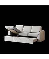 2-in-1 Sleeper Sofa with Storage & Charging Port (85.8")