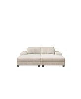 Cozy Corduroy Sofa Sleeper, Modern Oversized Living Room Convertible Lounge