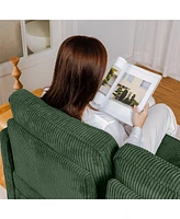 Retractable 3-Seater Sofa, Corduroy Green (Olive)