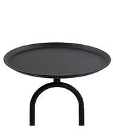 Metal End Table, Round Side Table, Small Coffee Table for Living Room