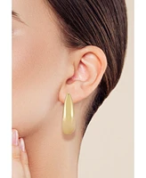 Rachel Zoe Gold Plated Polished Statement J Hoop Earrings