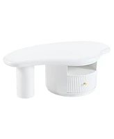 Cloud Coffee Table w/ Drawer & Shelf