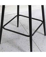 Upholstered Counter Bar Stools with Swivel and Back (Set of 2