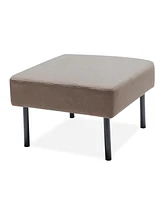 Beige L-Shaped loveseat sofa with ottoman for small spaces