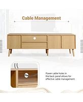 Streamdale Furniture Elegant Multifunctional Tv Stand with Concealed Storage and Cable Management