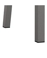 Modern Pu Leather Dining Chairs (Set of 2) with Steel Legs in Grey