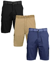 Galaxy By Harvic Men's 3-Pack Stretch Ripstop Cargo Shorts
