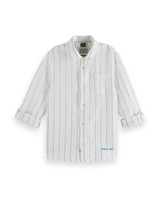 Scotch & Soda Little and Big Boys Linen Blend Long Sleeved Shirt
