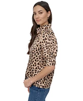 Dkny Jeans Women's Stand-Collar Puff-Sleeve Shirt - L3z