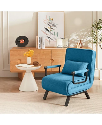 Convertible Sofa Bed for Adults: 5-in-1 Foldable Chair with Adjustable Backrest and Pillow