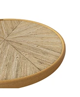 Retro Wooden End Table, Accent Coffee Table, Small Round Side Table