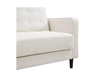 3-Seater High Resilience Modern Sofa, Wooden Frame Beige