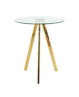 Green Velvet Bar Chairs with Glass Top and Gold Legs (Set of 3)