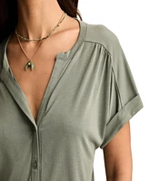 Lucky Brand Women's Sandwash Short Sleeve Button Front Shirt