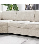 U Shaped Sectional Sofa, Corner Couch with Chaise, Cup Holders