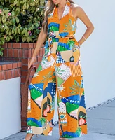 Cupshe Women's Tropical Paradise Wide Leg Jumpsuit
