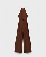 Mango Women's Belted Halter-Neck Jumpsuit