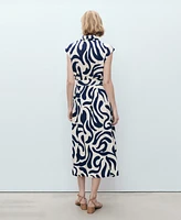 Mango Women's Belt Printed Shirt Dress