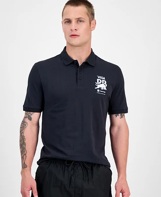 Hugo Boss Men's Core Fanwear Relaxed Fit Short Sleeve Sponsor Logos Polo Shirt