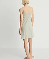 Mango Women's Lace Trim Cotton Nightdress